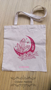 Tote-bag de l'été By Cybelepierres - Cristaux et Lune Rose