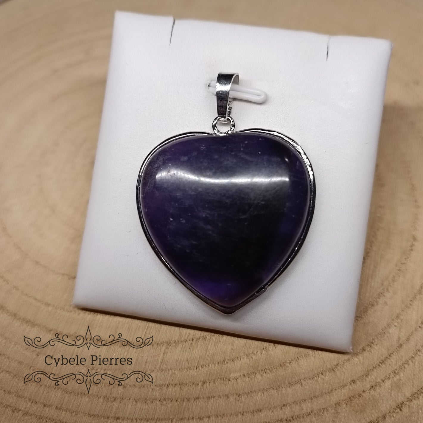 Pendentif Coeur - Améthyste (3cm)