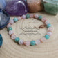 Bracelet Souffle nouveau -Quartz rose, Kunzite et Amazonite (6mm) - 18cm