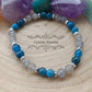 Bracelet Apatite bleue et Labradorite (6mm) - 18cm