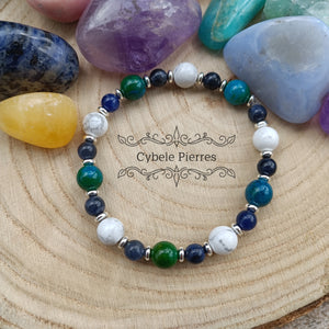 Bracelet Innocence- Sodalite, Howlite et Chrysocolle (6mm et 8mm) - 18cm