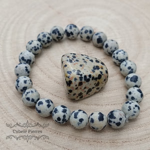 Bracelet Jaspe Dalmatien  (8mm) - 17cm