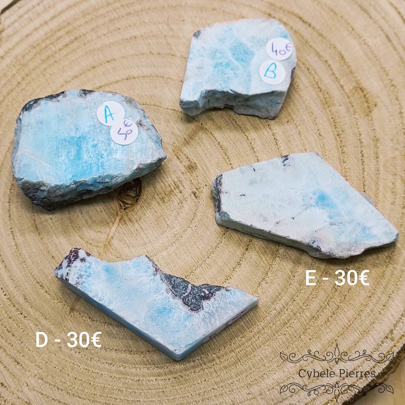 Tranche de Larimar Qualité Extra (rare) - Rép. Dominicaine