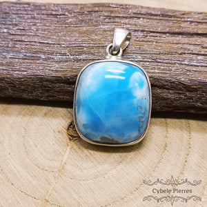 Pendentif Carré - Larimar Extra (25mm)