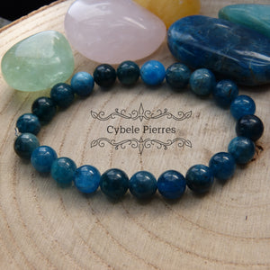 Bracelet Apatite bleue (8mm) - 17cm