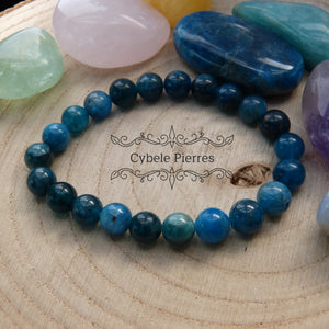 Bracelet Apatite bleue (8mm) - 17cm