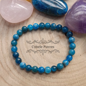 Bracelet Apatite bleue (6mm) - 18cm