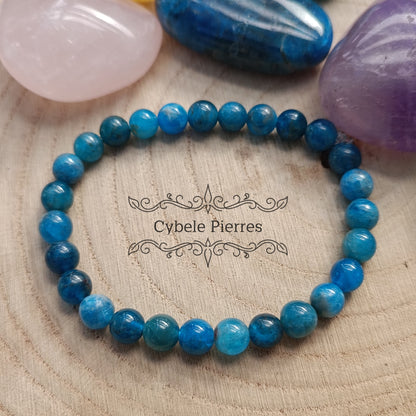 Bracelet Apatite bleue (6mm) - 18cm