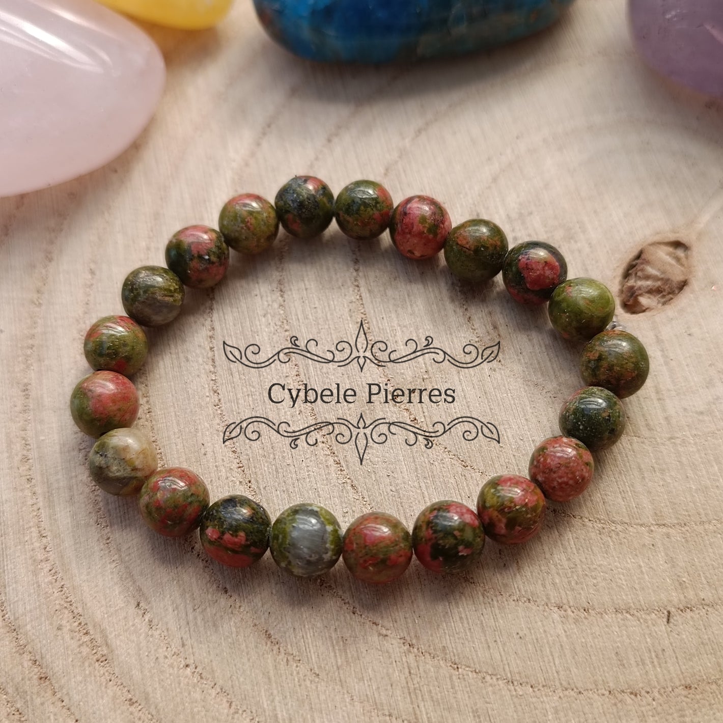 Bracelet Enfant - Unakite (6mm) - 14cm