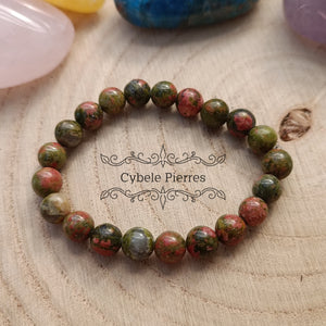 Bracelet Enfant - Unakite (6mm) - 14cm