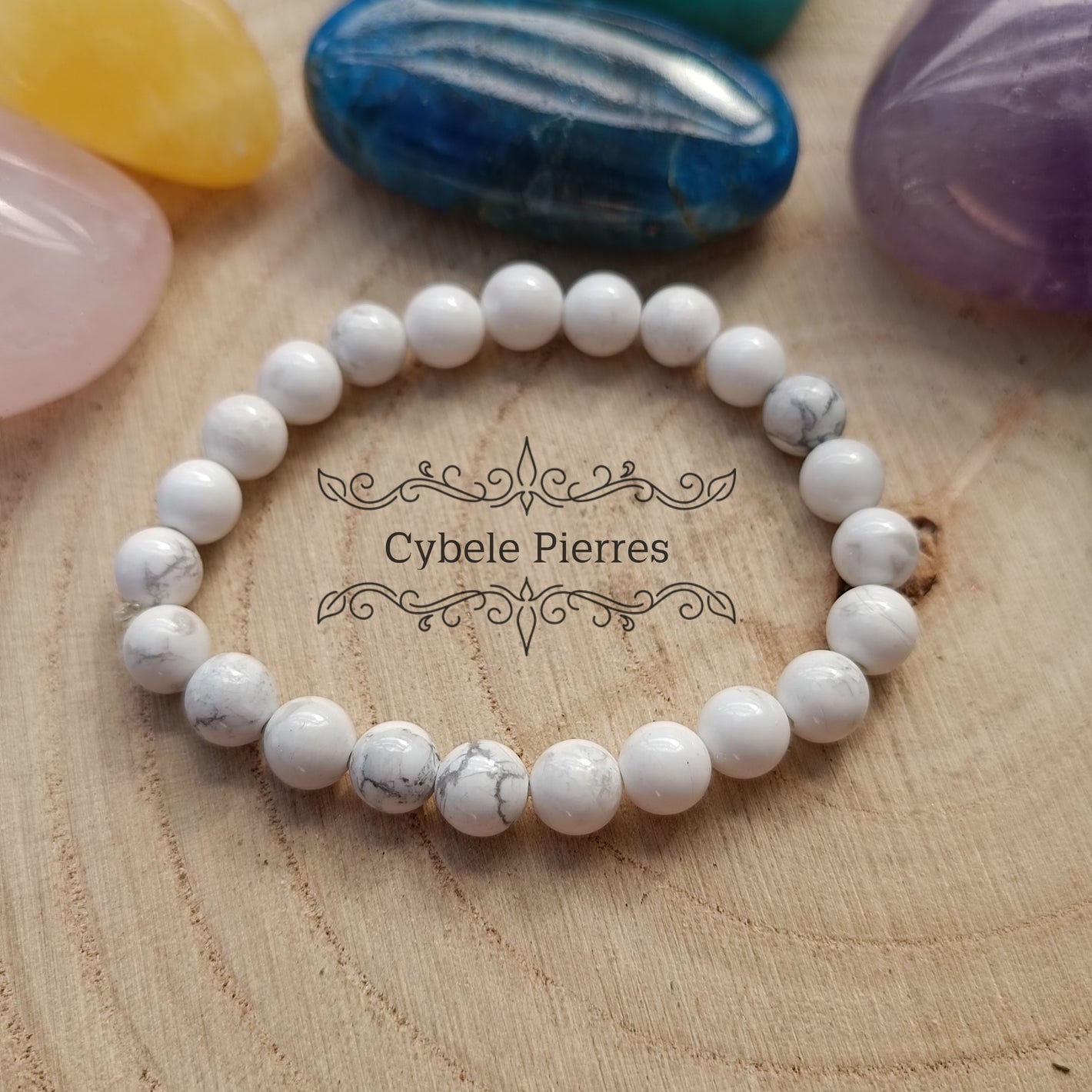 Bracelet Enfant - Howlite (6mm) - 14cm