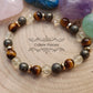 Bracelet Chance - Oeil de tigre, Citrine et Pyrite (8mm) - 19cm