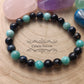 Bracelet Intuition intense - Amazonite et Oeil de faucon (8mm) - 19cm