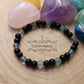 Bracelet Harmonie Parfaite -Fluorine bleue et Onyx mat (6mm) - 17cm