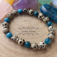 Bracelet Communication et relation - Jaspe Dalmatien et Apatite bleue (8mm) - 18cm