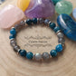 Bracelet Communication - Apatite bleue et Labradorite (8mm) - 17cm