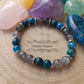 Bracelet Communication - Apatite bleue et Labradorite (8mm) - 17cm