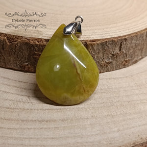 Pendentif Goutte Opale verte (4 cm)