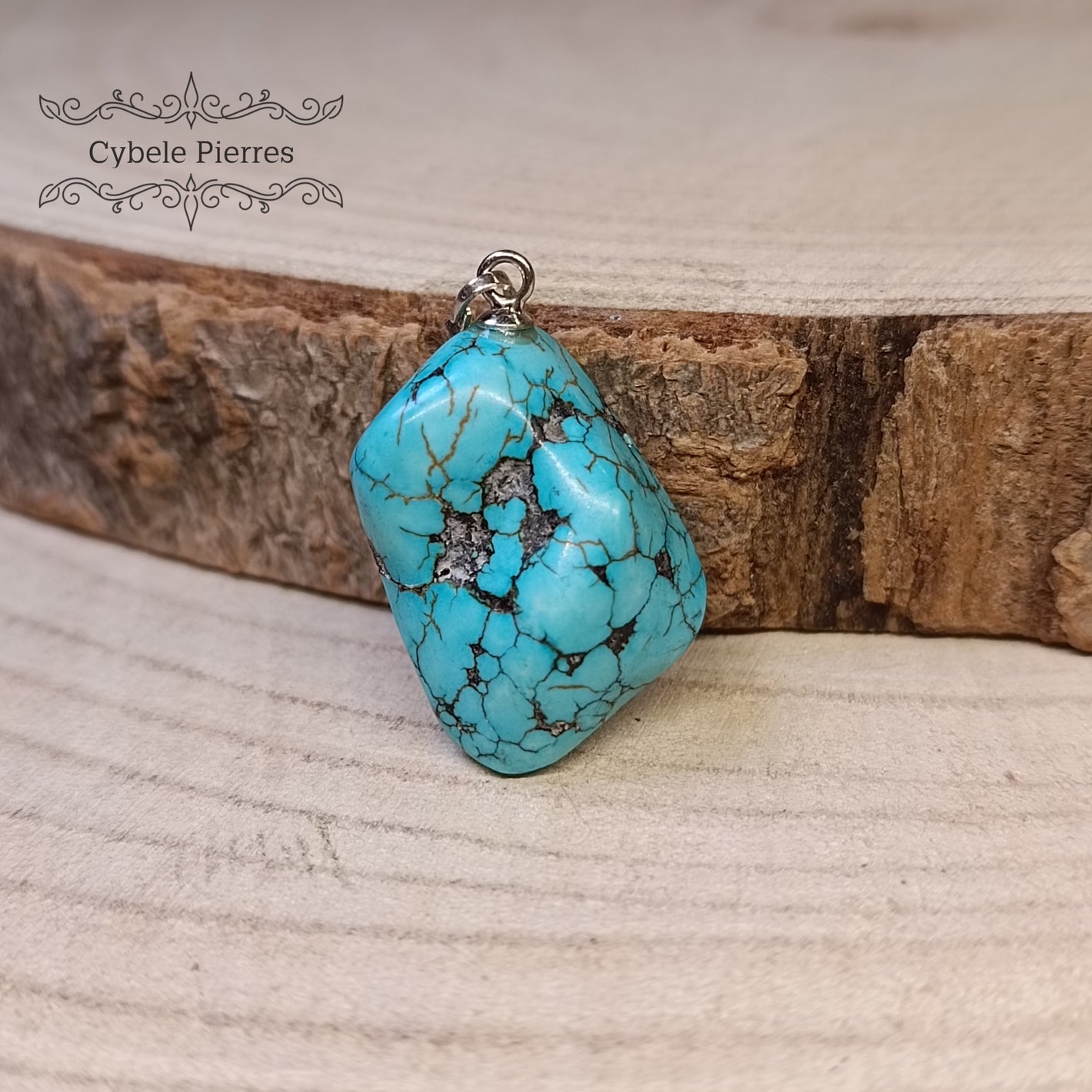 Pendentif - Turquoise (2cm) Chine