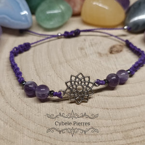 Bracelet Chakra Coronal - Améthyste (réglable)