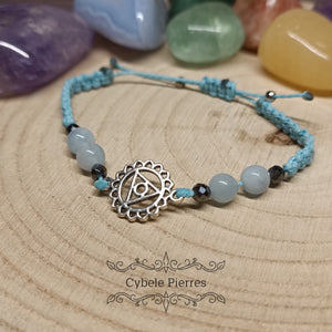 Bracelet Chakra Gorge - Aigue-marine (réglable)