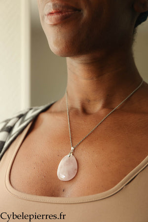 Pendentif Quartz rose - 35 mm