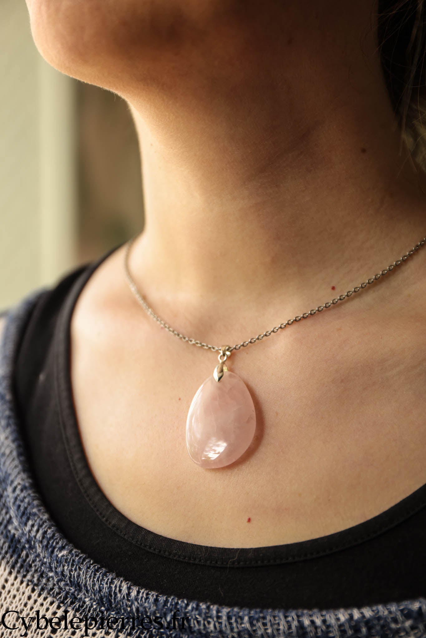 Pendentif Quartz rose - 35 mm