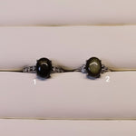 Bague Obsidienne Dorée - 10mm - Cybele Pierres