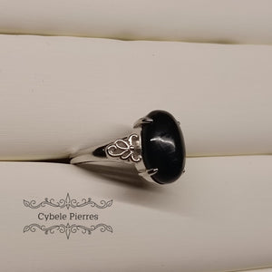 Bague Obsidienne noire - 10mm - Cybele Pierres