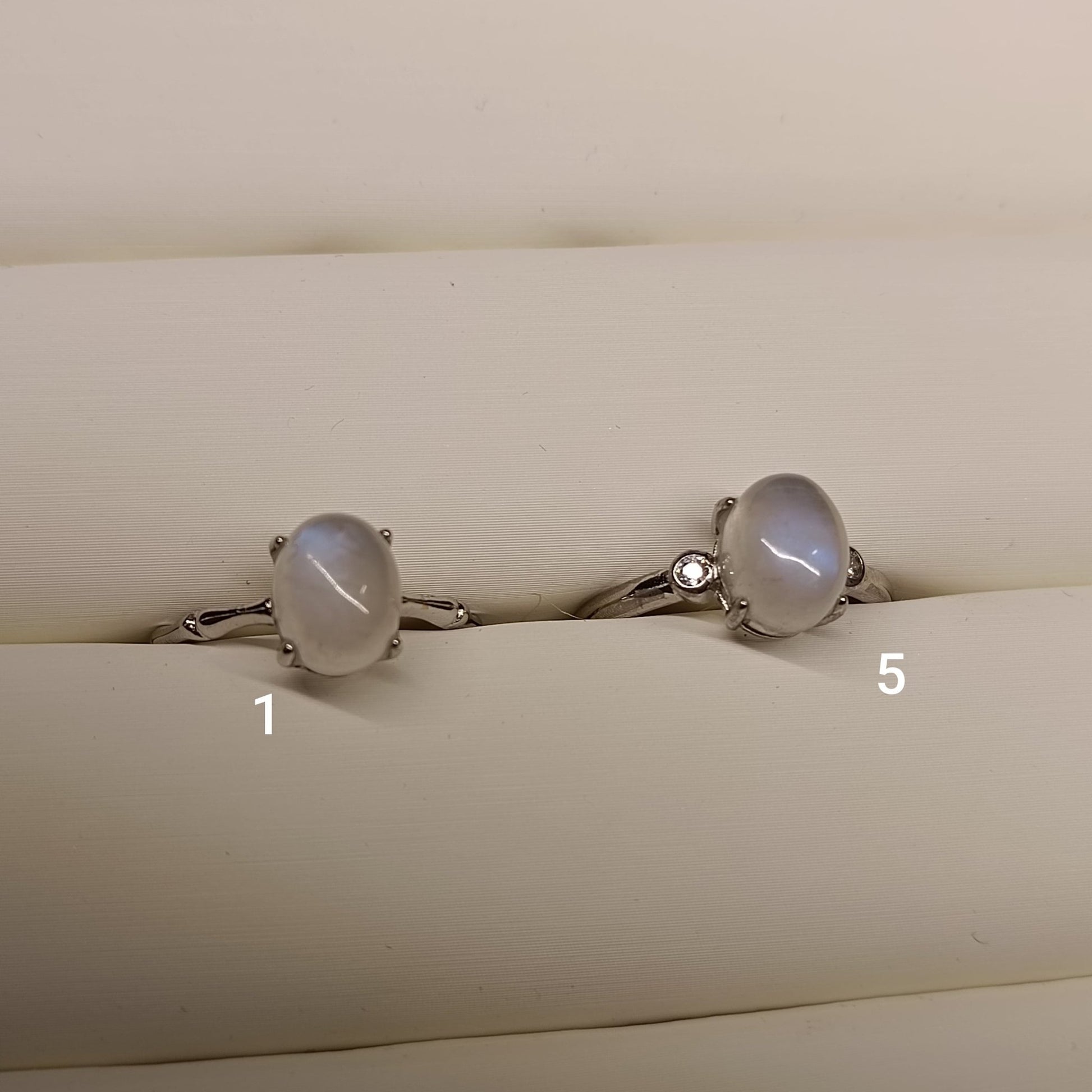 Bague Péristérite (Labradorite blanche) - 10mm - A choisir - Cybele Pierres