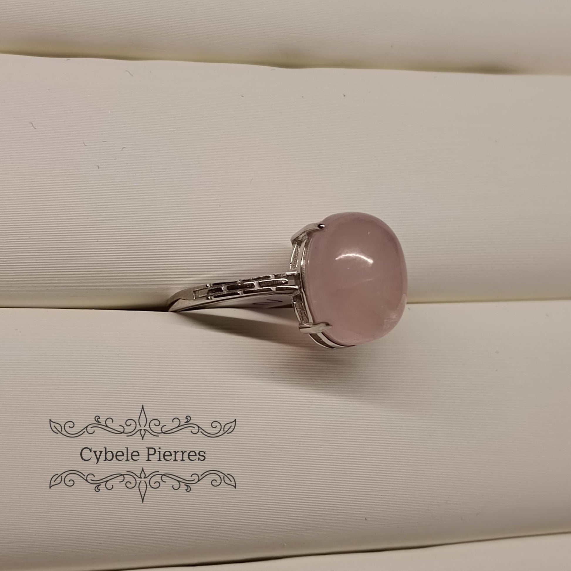 Bague Quartz rose - 10mm - Cybele Pierres