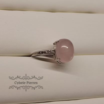 Bague Quartz rose - 10mm - Cybele Pierres