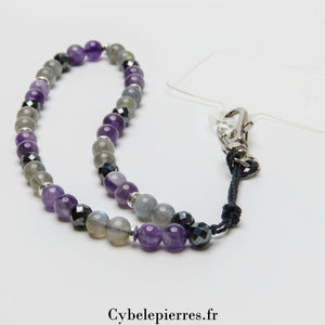 Bijou de téléphone Améthyste et Labradorite - Cybele Pierres