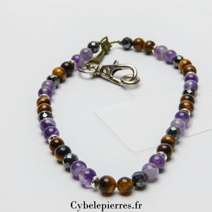 Bijou de téléphone Améthyste et Œil de Tigre - Cybele Pierres