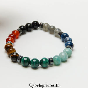 #6 Bracelet Homme "7 Chakras" (8mm) 20cm