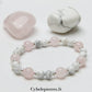 Bracelet Tendre Amour – Quartz Rose (8 mm) & Howlite (6 mm) - 18 cm | Apaisement et Expression