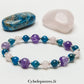 Bracelet Zen – Apatite Bleue, Quartz Rose & Améthyste (6mm et 8mm) – 17cm | Équilibre et Harmonie