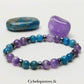 Bracelet Zen – Apatite Bleue & Améthyste (8 mm) - 19 cm | Sérénité et Clarté Mentale