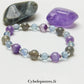 Bracelet Avenir Souriant - Améthyste, Fluorine Bleue et Labradorite (8mm et 6mm) - 18 cm | Intuition et Clarté