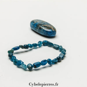 Bracelet Apatite bleue Extra (6-8mm) – 17 cm | Équilibre des chakras et Communication claire