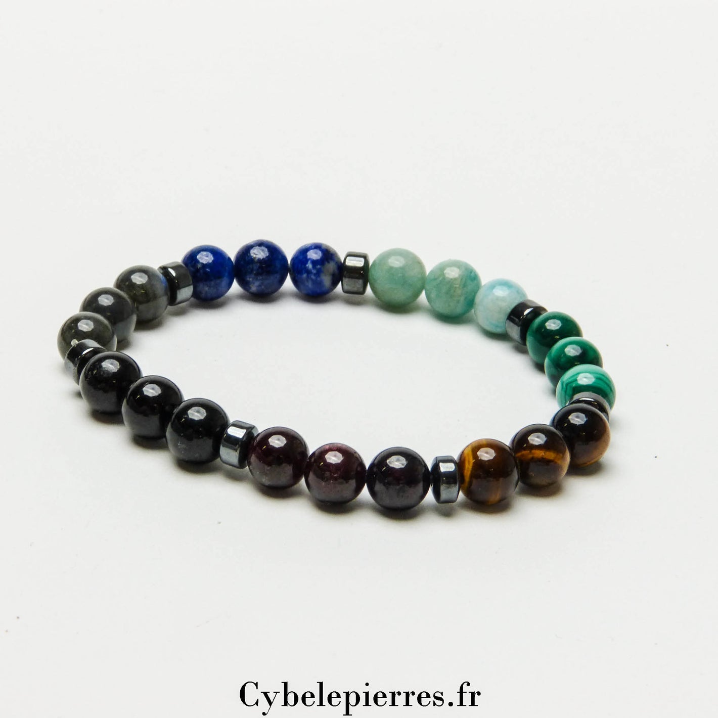 #9- Bracelet Homme :  "7 Chakras" (8mm)  - 20cm