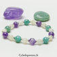 Bracelet Affection - Amazonite, Améthyste et Pierre de Lune (6 et 8mm) - 18cm | Apaisement et Harmonie