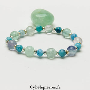 Bracelet Lumière de l’Esprit - Hémimorphite et fluorine (6 et 8mm)- 17cm ou 19cm