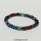 #2 Bracelet 7 Chakras & Onyx (6 mm) - 18 cm | Équilibre et Ancrage