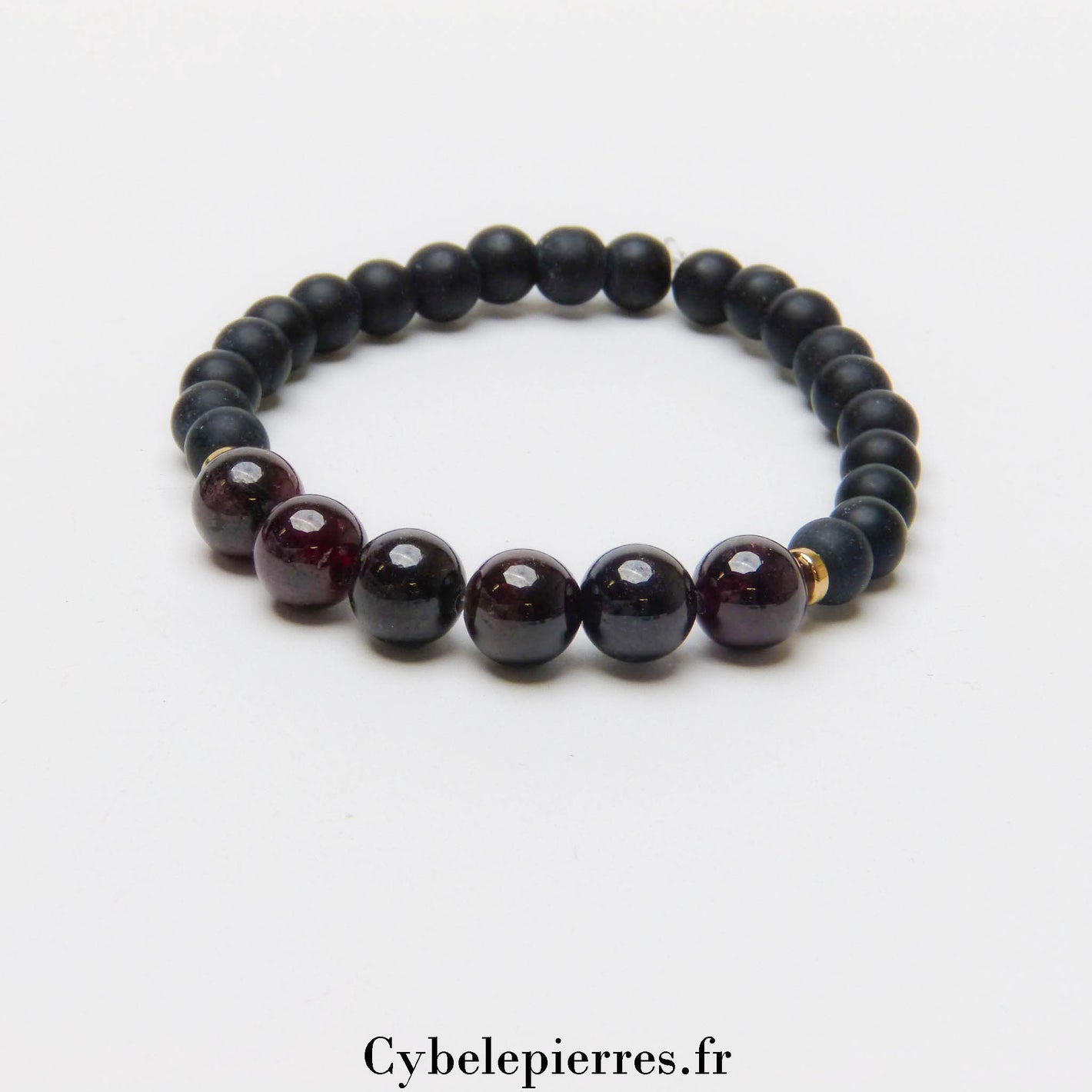 Bracelet 2ᵉ Chakra "Sacré" – Grenat, Onyx & Hématite (8 mm) - 18 cm | Énergie et Créativité