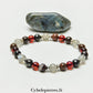 Bracelet  Bienveillant - Oeil de fer, Ambre et Labradorite (6mm) - 18cm