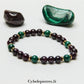 Bracelet Créativité – Grenat & Malachite (6 mm) - 18 cm | Courage, Équilibre et Créativité