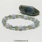 Bracelet Reflets d'hiver - Calcite bleu et Labradorite (6 et 8mm) - 18cm