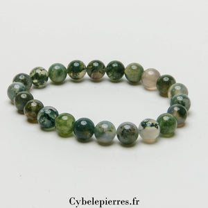 Bracelet Agate Mousse (8mm) - Sérénité et Prospérité (18cm) - Cybele Pierres