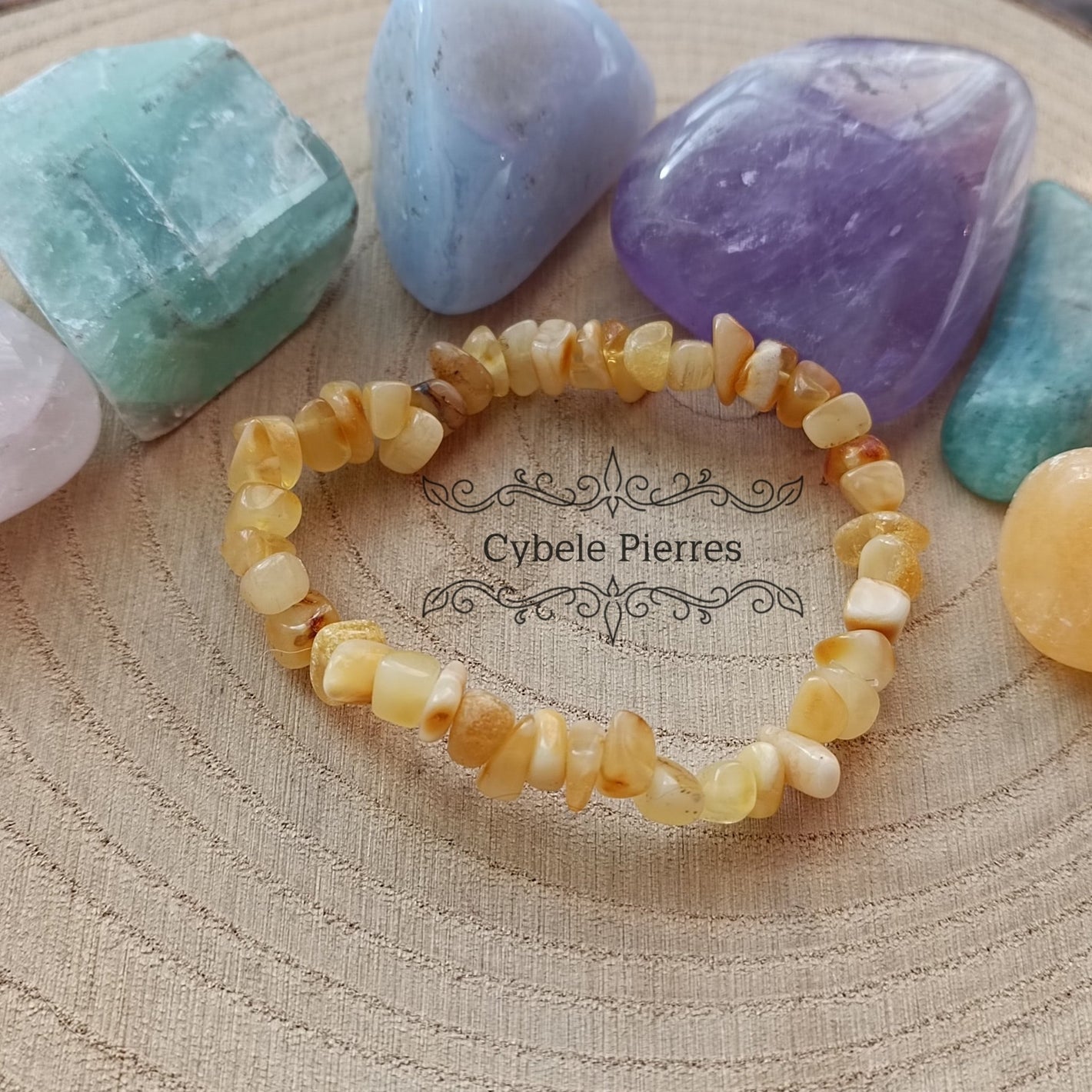 Bracelet Ambre baroque (6mm) - 17cm - Cybele Pierres